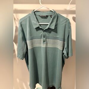 Travis Mathew Seafoam Green Polo with White Stripe Detail
